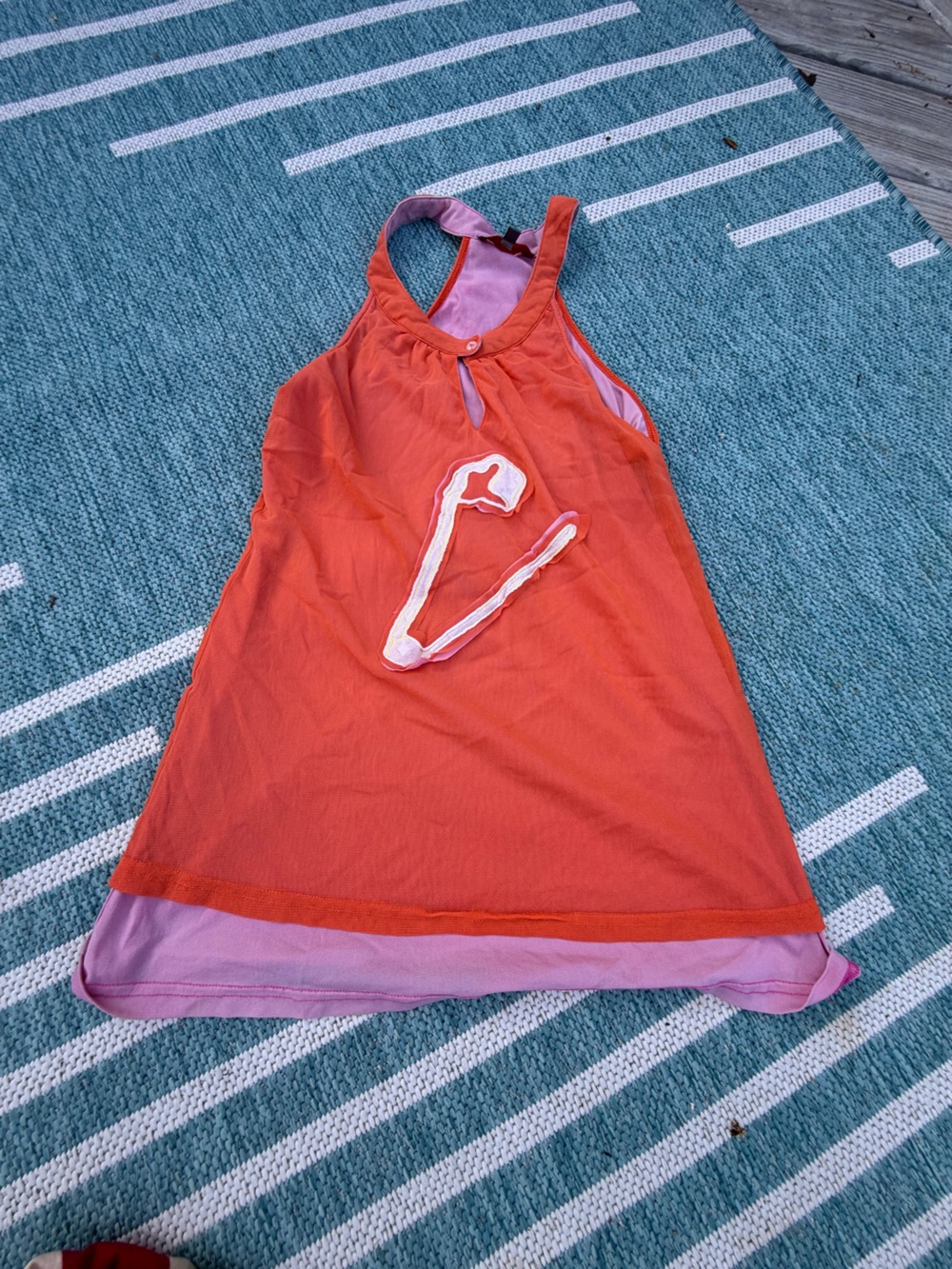 Mia soana Orange and Pink Layered Tank art to wear size small or 1
